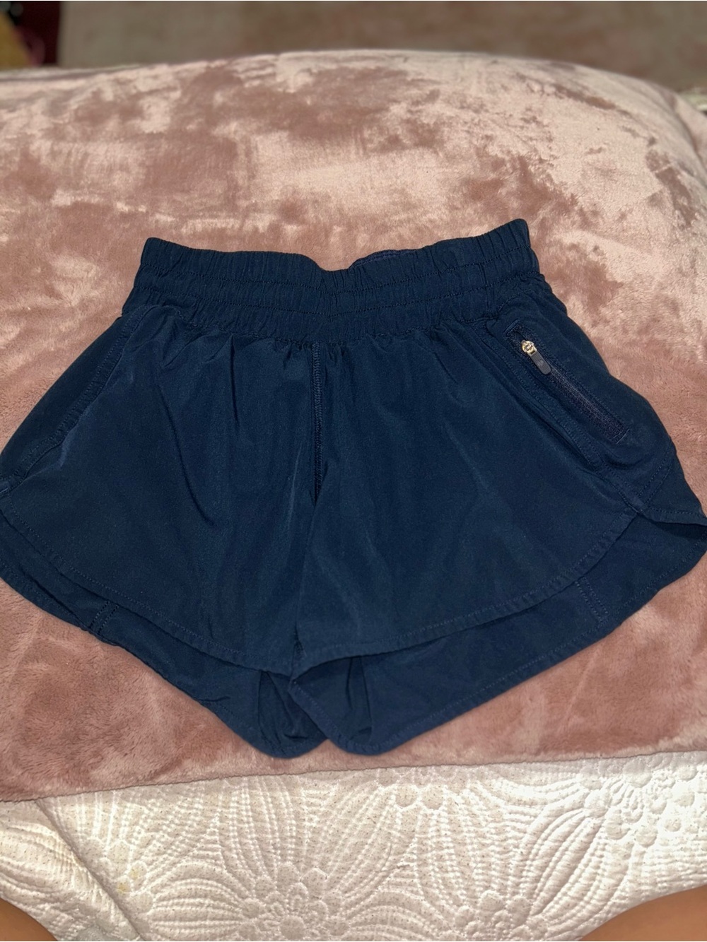 lululemon athletica Navy Elastic-Waist Athletic Shorts
